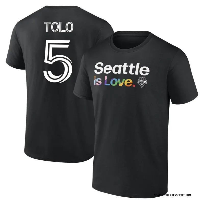 Men's Seattle Sounders FC ＃5 Nouhou Tolo Black Name & Number City Pride T-Shirt