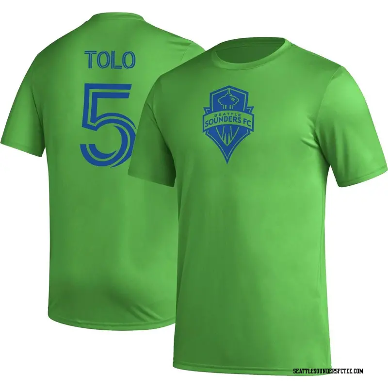 Men's Seattle Sounders FC ＃5 Nouhou Tolo Green Rave Name & Number Icon T-Shirt