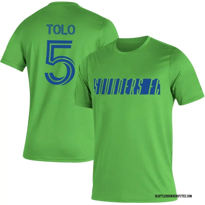 Men's Seattle Sounders FC ＃5 Nouhou Tolo Green Rave Name & Number Vintage T-Shirt