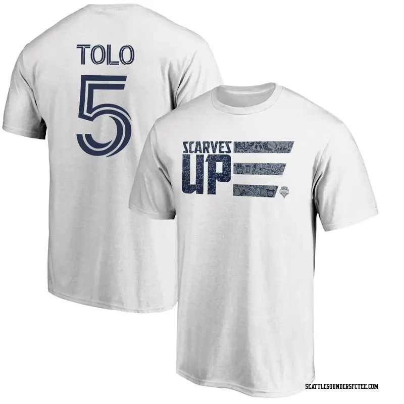 Men's Seattle Sounders FC ＃5 Nouhou Tolo White Name & Number Americana Patriotic Club T-Shirt