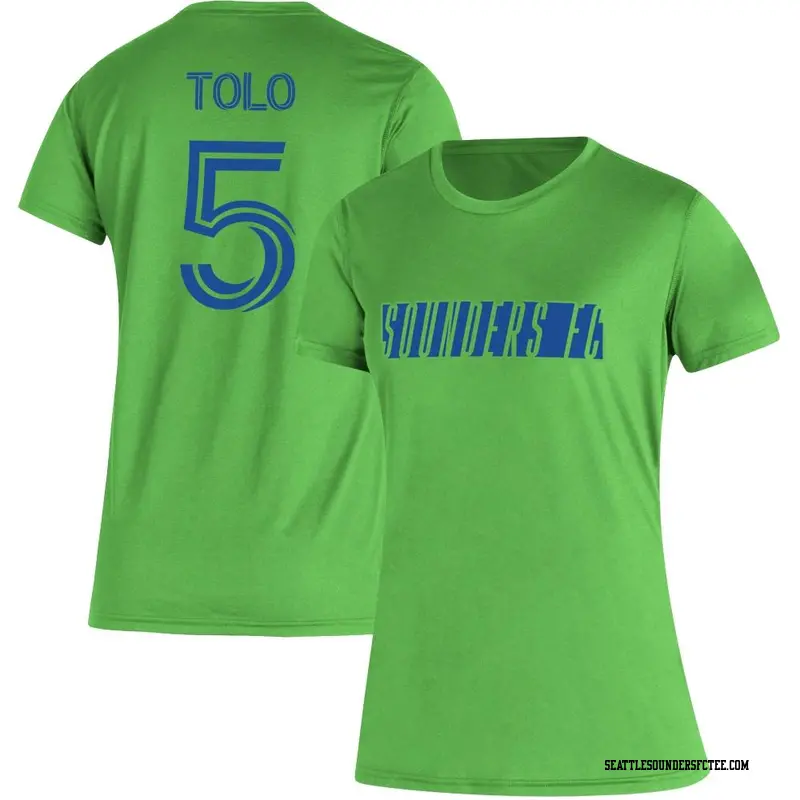 Women's Seattle Sounders FC ＃5 Nouhou Tolo Green Name & Number Vintage T-Shirt